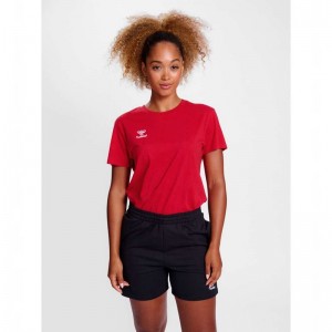 T Shirts Hummel Go 2.0 S/S Femme Rouge | 382029-238