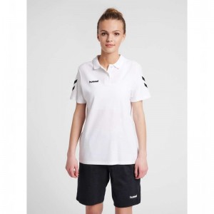 T Shirts Hummel Go Cotton Polo Femme Blanche | 302470-943
