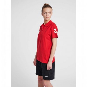 T Shirts Hummel Go Cotton Polo Femme Rouge | 261082-542