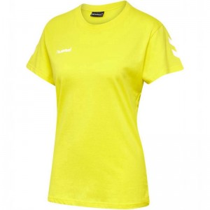 T Shirts Hummel Go Cotton S/S Femme Jaune | 460139-979