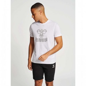 T Shirts Hummel Icons Graphic Homme Blanche | 146496-761
