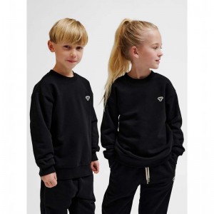 T Shirts Hummel Jr Loose Crewneck Bee Enfant Noir | 026679-748