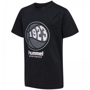 T Shirts Hummel Leo S/S Enfant Noir | 703582-036