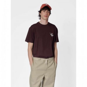 T Shirts Hummel Loose S/S Lesson Homme Chocolat | 266790-491