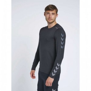 T Shirts Hummel Mace Ls Homme Noir | 946414-069