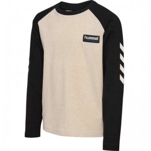T Shirts Hummel Melvin L/S Enfant Noir | 182097-168