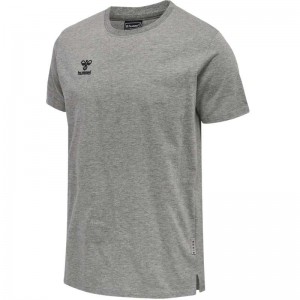 T Shirts Hummel Move Grid Cotton S/S Homme Grise | 467304-709