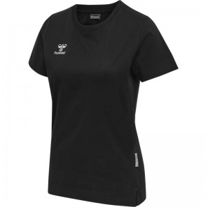 T Shirts Hummel Move Grid Cotton S/S Wom Femme Noir | 408087-138