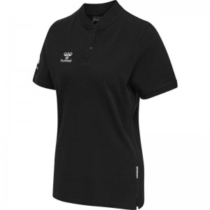T Shirts Hummel Move Grid Polo Femme Noir | 632894-143