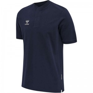 T Shirts Hummel Move Grid Polo Homme Bleu Marine | 531697-275