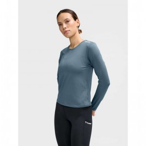 T Shirts Hummel Mt Aura Mesh L/S Femme Grise | 298596-286