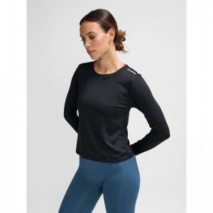 T Shirts Hummel Mt Aura Mesh L/S Femme Noir | 834477-118