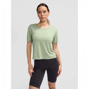 T Shirts Hummel Mt Light Burnout Femme Vert | 256144-201