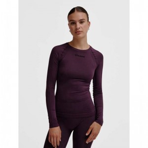 T Shirts Hummel Mt Shaping Seamless L/S Femme Violette | 635415-044