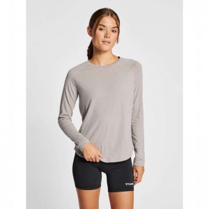 T Shirts Hummel Mt Vanja L/S Femme Grise | 794518-467