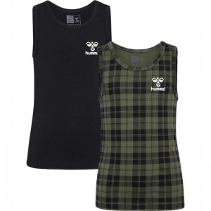 T Shirts Hummel Nolan Tank Top 2-pack Enfant Vert Olive | 521237-014