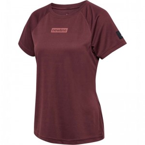 T Shirts Hummel Nwlcharge Mesh W Femme Bordeaux | 701195-324