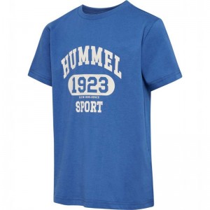 T Shirts Hummel Print S/S Enfant Bleu | 634794-197