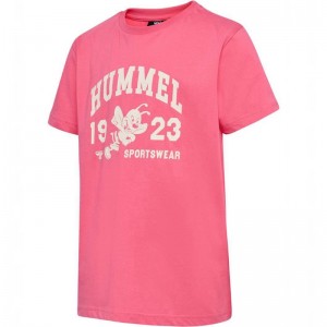 T Shirts Hummel Print S/S Enfant Rose | 975822-663
