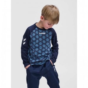 T Shirts Hummel Ps L/S Enfant Bleu | 407141-474