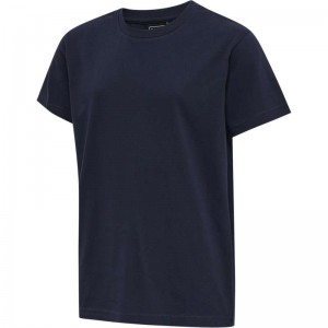 T Shirts Hummel Red Basic S/S Enfant Bleu Marine | 514493-408