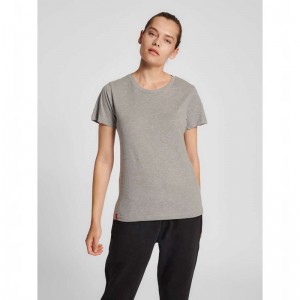 T Shirts Hummel Red Basic S/S Femme Grise | 133815-942