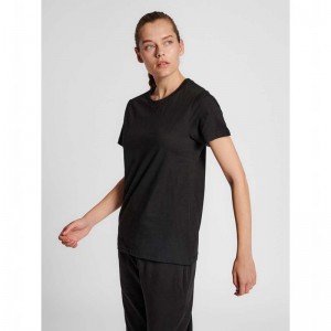 T Shirts Hummel Red Basic S/S Femme Noir | 676989-841