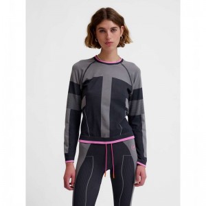 T Shirts Hummel Seamless Ls Femme Obsidienne | 076354-969