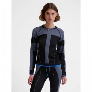 T Shirts Hummel Seamless Tee Ls Femme Noir | 640646-328