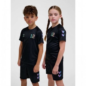 T Shirts Hummel Shimmer S/S Enfant Noir | 978435-063