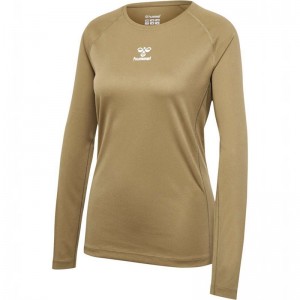 T Shirts Hummel Sprint Mesh L/S Femme Marron | 636754-444