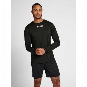 T Shirts Hummel Te Tihalt L/S Homme Noir | 034100-129