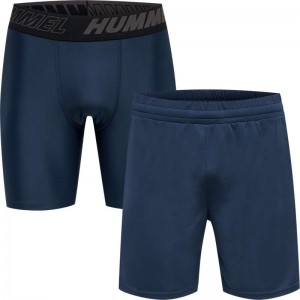 T Shirts Hummel Te Topaz 2-pack Set Homme Bleu Marine | 746192-490