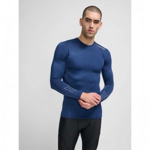 T Shirts Hummel Te Topaz Baselayer L/S Homme Bleu Marine | 765755-899
