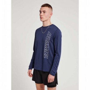 T Shirts Hummel Te Topaz L/S Homme Bleu Marine | 422039-698