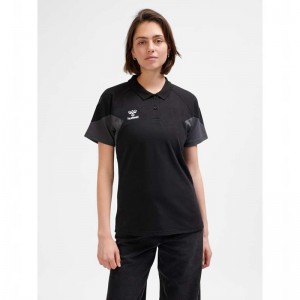 T Shirts Hummel Travel Polo Femme Noir | 603564-085