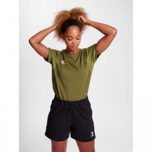 T Shirts Hummel Travel S/S Femme Vert Olive | 003745-051