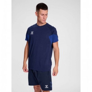 T Shirts Hummel Travel S/S Homme Bleu Marine | 547910-019