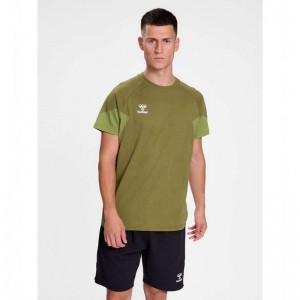 T Shirts Hummel Travel S/S Homme Vert Olive | 546825-675