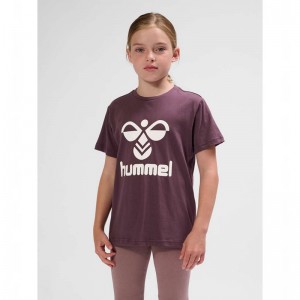 T Shirts Hummel Tres S/S Enfant Fushia | 868783-028