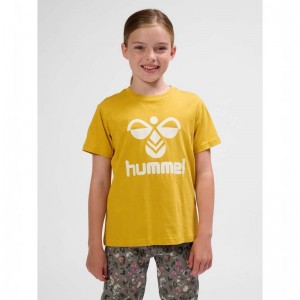 T Shirts Hummel Tres S/S Enfant Jaune | 112012-814