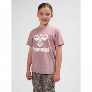 T Shirts Hummel Tres S/S Enfant Rose | 552477-916