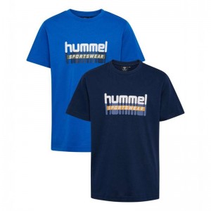 T Shirts Hummel Tukas S/S 2-pack Enfant Noir | 969754-577