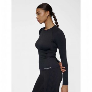 Vestes Hummel Clea Seamless Tight L/S Femme Noir | 340232-514