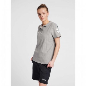 Vestes Hummel Go Cotton Polo Femme Grise | 753337-541