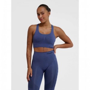 Vêtements De Sport Hummel Mt Shaping Seamless Top Femme Bleu | 626074-293