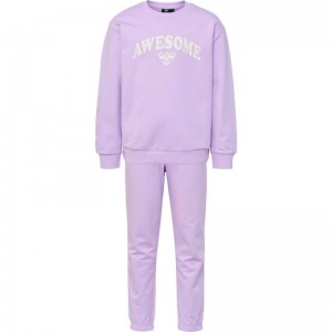 Vêtements De Sport Hummel Rushy Crewsuit Enfant Lavande | 116156-066