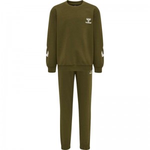 Vêtements De Sport Hummel Venti Tracksuit Enfant Vert Olive | 871869-208