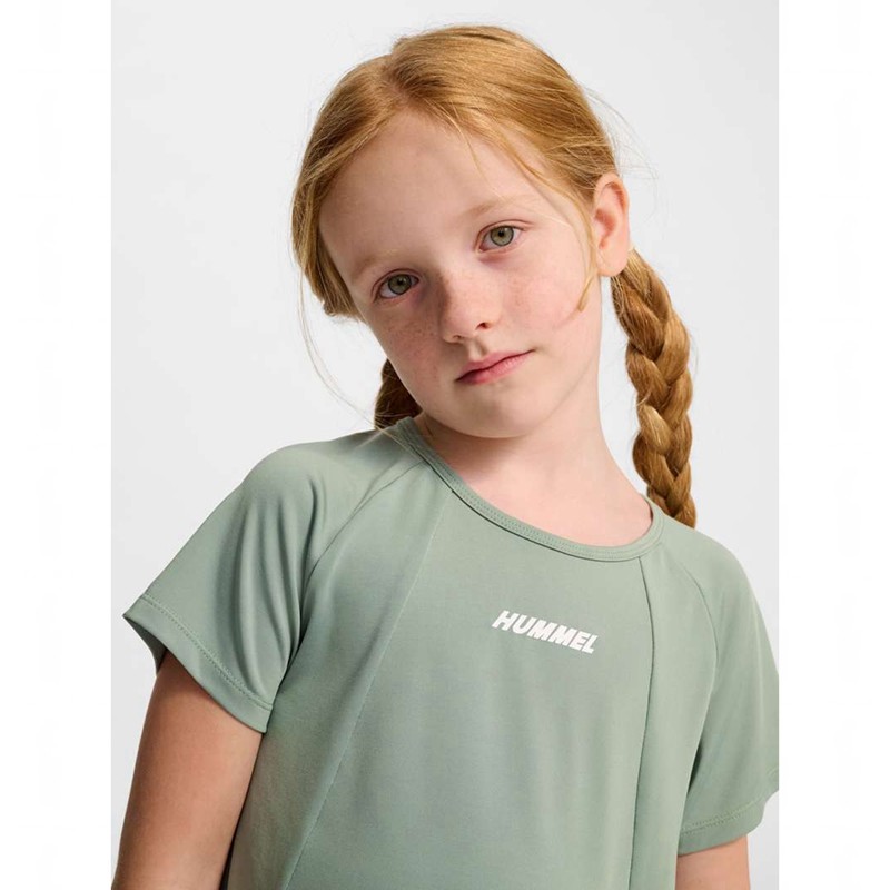 Basket Hummel Luna Top S/S Enfant Vert | 461238-442