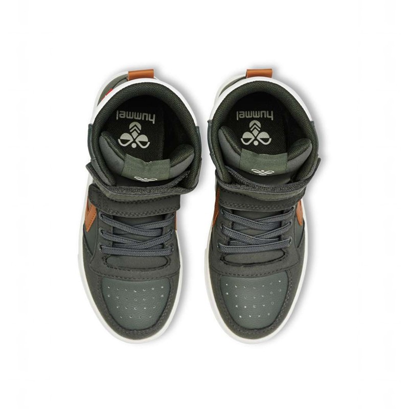 Basket Hummel Slimmer Stadil Leather High Jr Enfant Vert | 635135-494